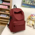 Geräumiger minimalistischer kastanienbrauner Rucksack für Schüler und Studenten - 1 / Rot