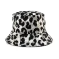 Chic cappello da pescatore con stampa leopardata in bianco e nero, cappello sole autunno. - Adulto 55-58cm / Leopardo Grande Grigio