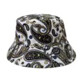 Cappello da pescatore vintage con stampa cachemire classica, berretto casual per protezione solare. - Adulto 55-58cm / Paisley Bianco