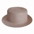 Flat top straw hat for men and women breathable summer sun beach hat casual boater. - Adult 55-58cm / Light Pink
