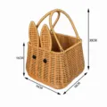 Hand-woven rabbit-shaped imitation rattan picnic basket with handle, size 16x16x30cm - Rabbit Basket