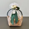 Panier cadeau en rotin fait main mariage corbeille de rangement décorative avec rubans - Panier Rond Style Fleur Vert Foncé (Assemblage Requis)