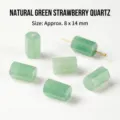Natural green strawberry quartz hexagonal prism beads for DIY jewelry making, 8x14mm size - 8*14mm / Natural Green Strawberry Quartz