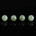 High quality natural pale green Hetian jade round loose beads for DIY jewelry making - 12mm / Round Bead (26JDPYX06-1) / Dark Clear Water