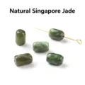 Natural green stone barrel beads for DIY jewelry making with unique organic textures - 6*9mm / Natural New Jade Cylinder Bead (Single)