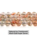 Natuurlijke ijsheldere Black Gold Super Seven kristallen kralen voor DIY-sieraden - 6mm Ongeveer 60 Stuks / Natuurlijke Ijsheldere Zwart Goud Super Seven