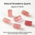 Natural pink strawberry quartz hexagonal column loose beads for DIY jewelry making - 8*14mm / Natural Strawberry Quartz