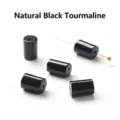 Natural black tourmaline tube beads for DIY necklace and bracelet jewelry making - 6*9mm / Natural Black Tourmaline Cylinder Bead (Single)