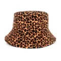 Cappello da Pescatore Stampa Leopardo Autunno Inverno Moda Casual Cappello Sole - Adulto 55-58cm / Leopardo Piccolo Marrone