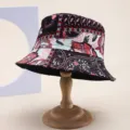 Damen Mode Patchwork Eimer Hut Freizeit Sonnenschutz Wendebar doppelseitige Becher Mütze - 35