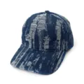 Vintage washed denim baseball cap with unique frayed print design casual sun hat for daily wear - Adult 55-58cm / Blue