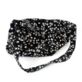 Borsa a tracolla in tela con stampa floreale nera borsa hobo morbida casual da donna - Adulto 55-58cm / Set cappello e borsa / Borsa nera con piccoli fiori