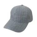 Detailed view of retro washed denim texture baseball cap, casual sun hat fabric and stitch close-up. - Adult 55-58cm / 17 Light Blue