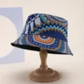 Stylischer geometrischer Print Fischerhut, bunter Wendehut mit tollem Sonnenbenschutz. - 22