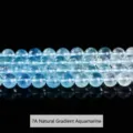 Cuentas sueltas de calcedonia azul aguamarina natural 7A premium para hacer joyería - 10mm / 7A Cuentas de aguamarina natural en degradado