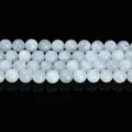 Natural ice blue chalcedony round beads for DIY bracelet making grade 3A - 4mm (Approx. 84 Pieces/Pack) / 3A Natural Aquamarine Color (Topaz)