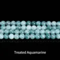 Cuentas redondas de calcedonia azul natural de alta calidad para hacer joyas hechas a mano - 6mm / Cuentas de calcedonia optimizada con aspecto de aguamarina