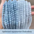 Natural ice blue chalcedony round beads strands for DIY jewelry making bracelets - Round Beads / 6mm (Approx. 60 Pieces/Strand) / Gradient Blue
