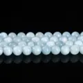 Cuentas de calcedonia azul aguamarina natural de grado 5A para creación de joyas - 6mm / Cuentas Sueltas de Aguamarina Natural 5A