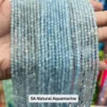 Hilo de cuentas de aguamarina natural facetadas 5A para la creación de joyas DIY - 3mm / Aguamarina Natural Facetada 5A