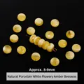 Perles en cire d'abeille naturelle fleur de porcelaine 8-9 mm pour bijoux DIY et artisanat - Espaceur Cire Abeille Blanc Porcelaine / 8-9mm (Pièce Unique)