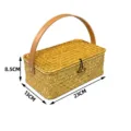 Rattan Woven Handheld Gift Box Storage Basket with Lid Pastoral Style SKU Variant - Rectangular Small (23*13*8.5)