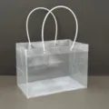 Sac à main transparent en PVC avec poignées blanches sac de shopping étanche - Sac cabas transparent