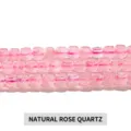 Natural rose quartz faceted square sugar cube loose beads for DIY jewelry making crafts - 70-90 Pieces/Pack / Natural Rose Quartz