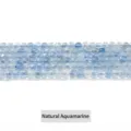 Natural aquamarine faceted square sugar cube loose beads for jewelry making - 70-90 Pieces/Pack / Natural Aquamarine