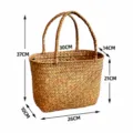 Sac cabas tissé en herbe de mer naturelle fait main taille moyenne panier cadeau - Panier Nu