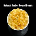 Perles rondes en cire d'abeille ambre jaune huile de poulet pour la création de bijoux DIY - Perle Ronde Cire Abeille Naturelle / 6mm (Pièce Unique)