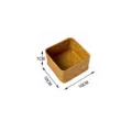 Square Straw Storage Basket 10x10x7cm Handwoven Rattan Organizer Box with Metal Frame - Square Storage Box / 10x10x7cm