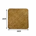 Square woven straw placemat vintage rattan table mat handmade heat insulation pad 20x20cm - Square 20*20