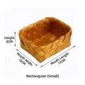 Small rectangular hand-woven wooden storage basket for fruits and kitchen snacks 17x12x8cm - 17x12x8cm