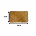 Handcrafted Woven Placemat Retro Straw Table Mat Natural Rattan Cup Mat Kitchen Dining Decor - Rectangle 23*13