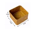 Square woven straw storage basket, hand-made desktop organizer for sundries and snacks. - Square Storage Box / 17x17x10cm