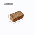 Extra kleiner japanischer geflochtener Aufbewahrungskorb mit Deckel für Schreibtisch - 17x13x8cm