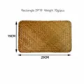 Handmade natural woven seagrass placemat retro rectangular heat insulation mat photo prop. - Rectangle 29*19