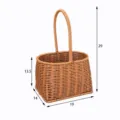 Plastic imitation rattan flower basket, hand-woven storage basket for DIY and gifts, size 19cm - Square Bottom Round Top Baskets