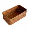 Handmade Woven Storage Basket Desktop Rectangular Straw Organizer for Snacks and Sundries - 32x22x14cm