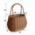 Handmade brown woven rattan gift basket with handle for picnic and wedding storage - Oval Basket