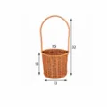 Imitation rattan flower basket plastic woven handmade storage basket for floral decor gift - (Small) Round Basket
