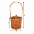 Plastic imitation rattan flower basket portable woven storage basket for home and gifts decor - (Large) Round Basket