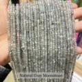 Natural faceted grey moonstone beads for DIY jewelry making and craft projects - Approx 4x3mm (108 Pieces) / Natural Labradorite