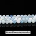 Natural blue topaz round beads in dreamy aquamarine color for DIY jewelry making - 10mm (Approx 37 Pieces/Pack) / Natural Dreamy Aquamarine Color (Topaz)