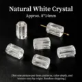 Natural clear white crystal hexagonal column beads 8x14mm for DIY jewelry making - 8*14mm / Natural White Crystal