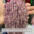 Natural super seven crystal faceted small beads multi-colored quartz strands for DIY jewelry - Approx 4x3mm (108 Pieces) / Natural Super Seven Crystal