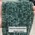 Perles de jadéite du Guatemala vert foncé naturel de haute qualité 4mm pour bijoux DIY - 4mm (env. 90pcs) / Vert foncé
