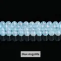 Perline rotonde di selenite blu chiaro naturale con effetto occhio di gatto per bigiotteria - 6mm Confezione / Blu