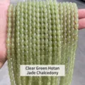 High-quality natural pale green nephrite chalcedony bamboo beads for DIY jewelry making crafts - 6*8mm Approx 46 Pieces / Celadon Nephrite Jade Chalcedony Rice Style Beads